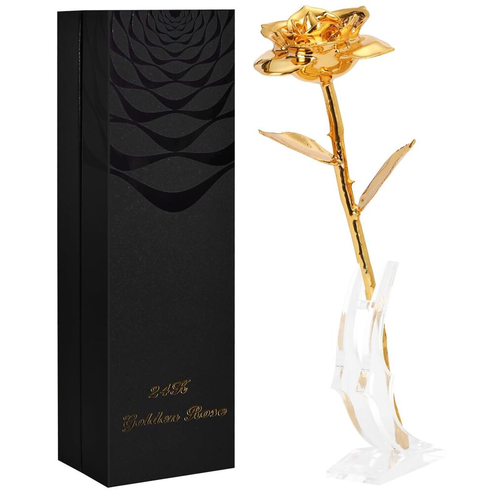 1327 Gold Dipped Rose Real 24K Gold Rose Romantic Mom Gifts Flower Love